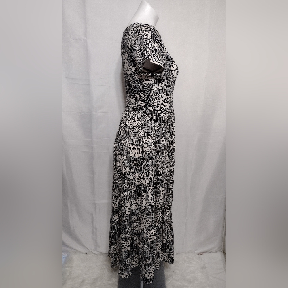 NWT Maeve Catalina Black Floral Tiered Maxi Dress Small Elegant Chic MSRP $138 - Picture 9 of 17